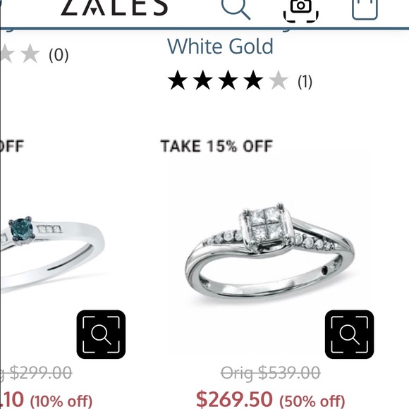 14k white gold promise ring - Picture 4 of 4